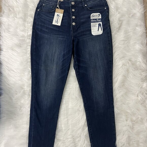 Seven7 Women's Ultra High Rise Ankle Skinny Exposed Button Front Jeans Sz 16 NWT - Picture 1 of 12